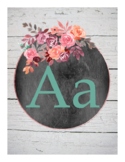 Rustic Floral Themed Alphabet Chart