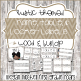 Rustic Classroom Decor Name Tags and Locker Tags