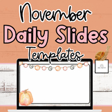 Rustic | Pink & Orange | November Daily Google Slides Templates