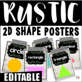 EDITABLE Rustic Shiplap 2D Shape Posters