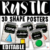 EDITABLE Rustic Shiplap 3D Shape Posters