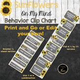 Rustic Sunflower Themed Behavior Clip Chart- Editable and 