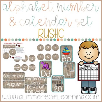 Rustic Themed Calendar, Number and Alphabet Poster's in one! | TPT