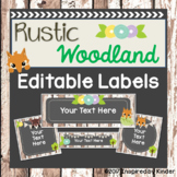 Rustic Woodland Animal Editable Labels