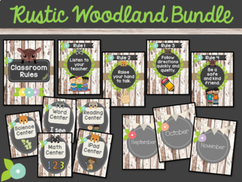 woodland classroom animal themed bundle rustic decor