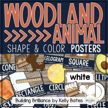 Preview of Rustic Woodland Animal Color and Shape Posters