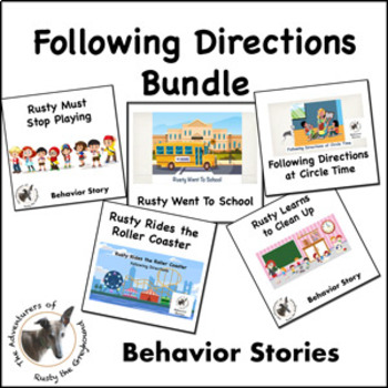 Preview of Rusty Follows Directions Behavior Story Bundle