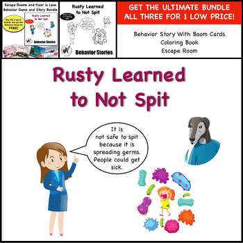 Preview of Rusty Learned to Not Spit - Social Skills Behavior Story and Games - SEL