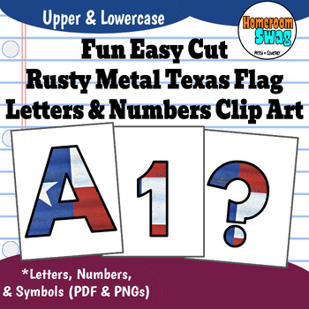 Preview of Rusty Metal Texas Flag Bulletin Board Letters and Numbers Clip Art