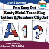 Rusty Metal Texas Flag Bulletin Board Letters and Numbers 