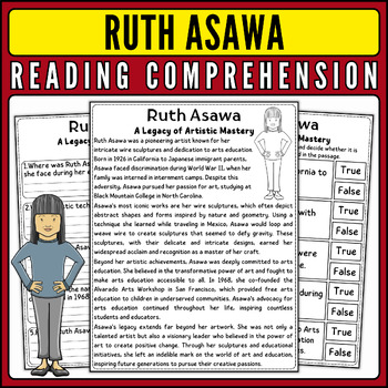 Preview of Ruth Asawa Nonfiction Reading Passage & Quiz for AAPI Heritage Month