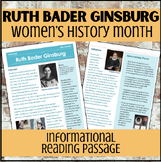 Ruth Bader Ginsburg Biography Reading Comprehension Resear