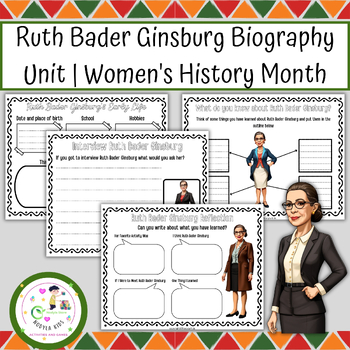 Preview of Ruth Bader Ginsburg Biography Unit | Women's History Month