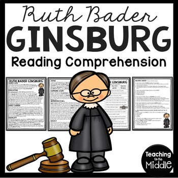 Preview of Ruth Bader Ginsburg Informational Text Reading Comprehension Worksheet Supreme