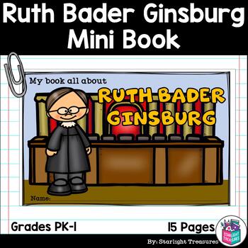 Preview of Ruth Bader Ginsburg Mini Book for Early Readers: Women's History Month