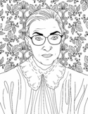 Ruth Bader Ginsburg RBG Justice of supreme Coloring Page W