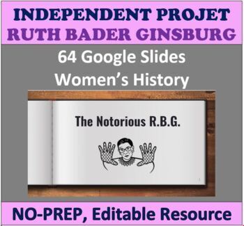 Preview of Ruth Bader Ginsburg Women's History Independent Project | Distance Learning