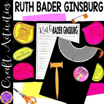 Preview of Ruth Bader Ginsburg Informational Writing Women's History Month Bulletin Board