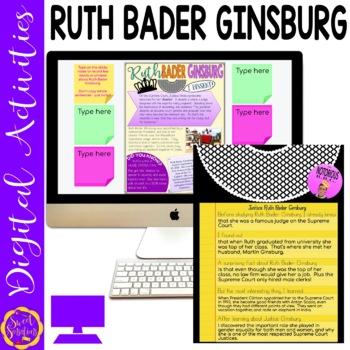 Preview of Ruth Bader Ginsburg Women's History Month Google Slides Biography Project