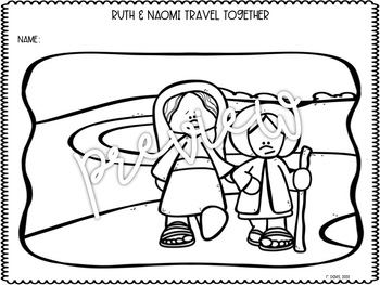 bible coloring pages of ruth and naomi
