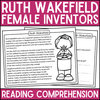 Preview of Ruth Wakefield: Reading Comprehension Passage | Women's History Month