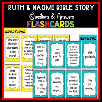 Preview of Ruth and Naomi Bible Story Questions & Answers Flashcards