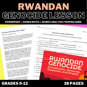 Preview of Rwandan Genocide Guided Notes, Article Analysis, and Viewing Guide