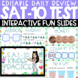 SAT 10 Math Test Prep Kindergarten EDITABLE / Daily Practice
