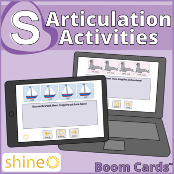 Preview of S Articulation Sounds, Frontal Lateral Lisp, Speech Therapy Pronunciation Words