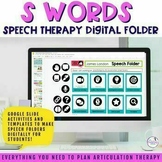 S Articulation Speech Therapy Digital Folders | S Words Go