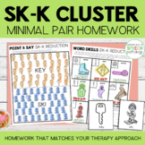 SK-K Cluster Reduction Minimal Pairs Homework | Speech Therapy