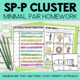 SP-P Cluster Reduction Minimal Pairs Homework | Speech Therapy