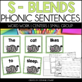 S  Blend Phonics Sentences - Phonics Centers - Phonics Worksheets