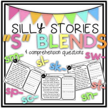 Preview of S Blend Silly Story Reading Passages {sc, sk, sl, sm, sn, sp, st, sw}