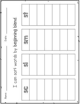 S- Blend Sort/ Write the Room {Combined Set} by Mrs Garcia Reads