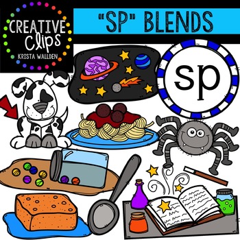 Preview of S-Blend Words: SP {Creative Clips Digital Clipart}