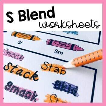 Preview of S Blends Phonics Worksheets - Initial S Blends