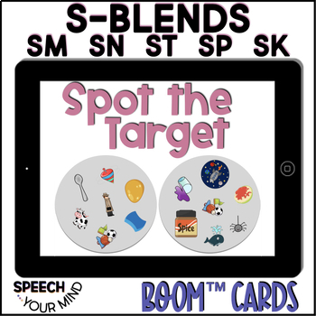 Preview of S Blends Articulation Boom™ Cards  | Spot the Target S Blend Sounds