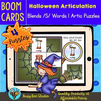P Articulation Games Boom Cards, Halloween by Busy Bee Studio