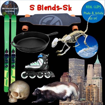 Preview of S Blends Clip Art SK Blend Real Clips Digital Stickers Photo & Artistic