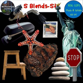 Preview of S Blends Clip Art ST Blend Real Clips Digital Stickers Photo & Artistic