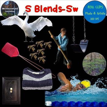Preview of S Blends Clip Art SW Blend Real Clips Digital Stickers Photo & Artistic