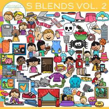 Preview of Beginning Consonant S Blends Clip Art Volume Two