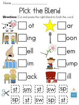 S Blends Worksheets Pack by Miss Giraffe | Teachers Pay Teachers