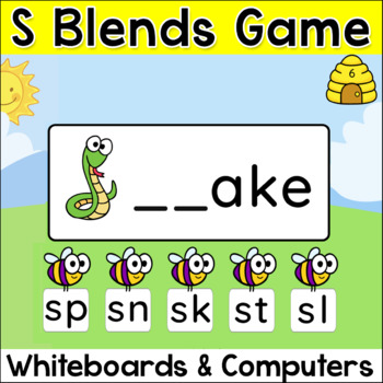 Preview of S Blends Phonics Game - Fun Word Work Activity