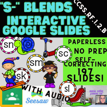 Preview of S Blends Interactive Google Activity in Present Mode with Audio