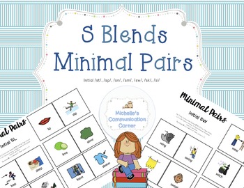 Preview of S Blends Minimal Pair Cards - Phonological Therapy