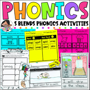 S Blends Phonics Worksheets and Activities by Learning in Wonderland