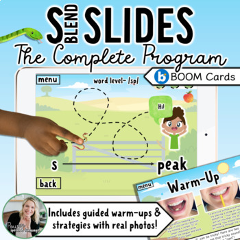 Preview of S Blends Program, S Articulation, BOOM Cards Speech Therapy, Stopping, Clusters
