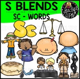 S Blends - SC Words Clip Art Bundle {Educlips Clipart}